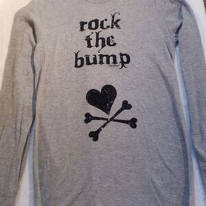 Gray Long Sleeve Tee with Playful Graphic